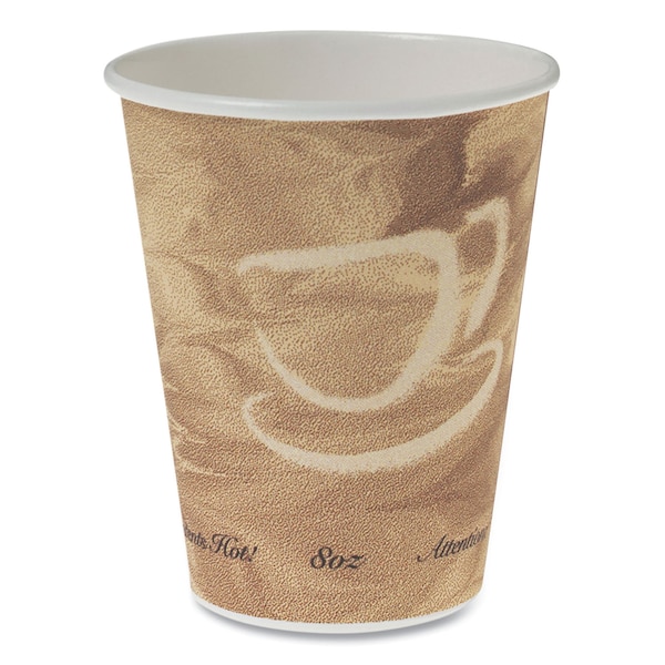 Solo Mistique Polycoated Hot Paper Cups, 8 oz, Brown, PK1000 378MS-0029 - main